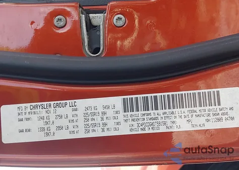 2013 Dodge Journey Crew z USA, uszkodzony, nr VIN 3C4PDCDG0DT591581